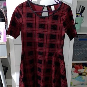 Velvet short sleeve skater dress
